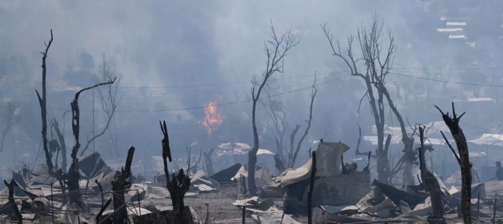 Fire destroys Moria Refugee Camp